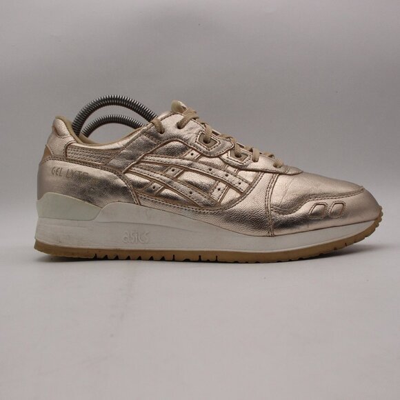 ASICS Gel Lyte III H6E5L Women’s Size 10 Running Metallic Gold Leather Sneakers - Picture 1 of 11